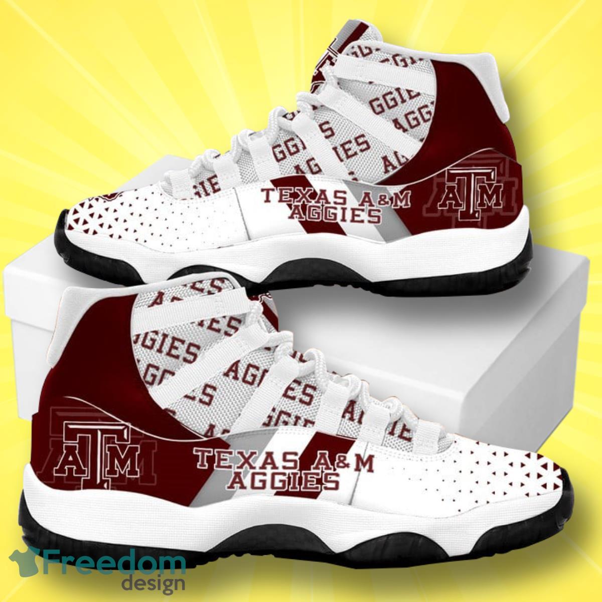 Texas A&M Aggies Football Team Air Jordan 11 Best Sneakers For Men Women Fans Product Photo 1