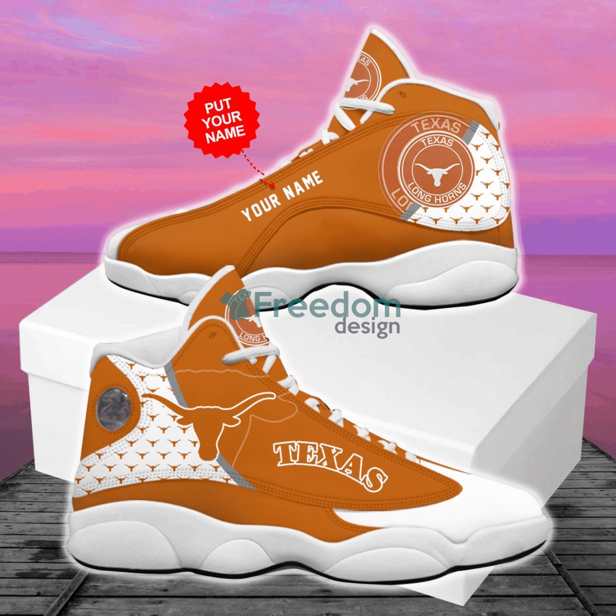 Personalized Shoes Texas Longhorns Air Jordan 13 Custom Name