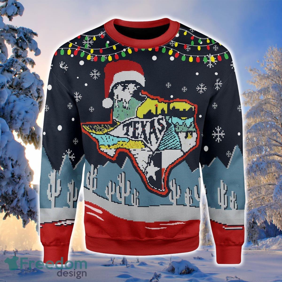 Texas Map 3D Sweater Ugly Christmas Sweater For Men Women Product Photo 1