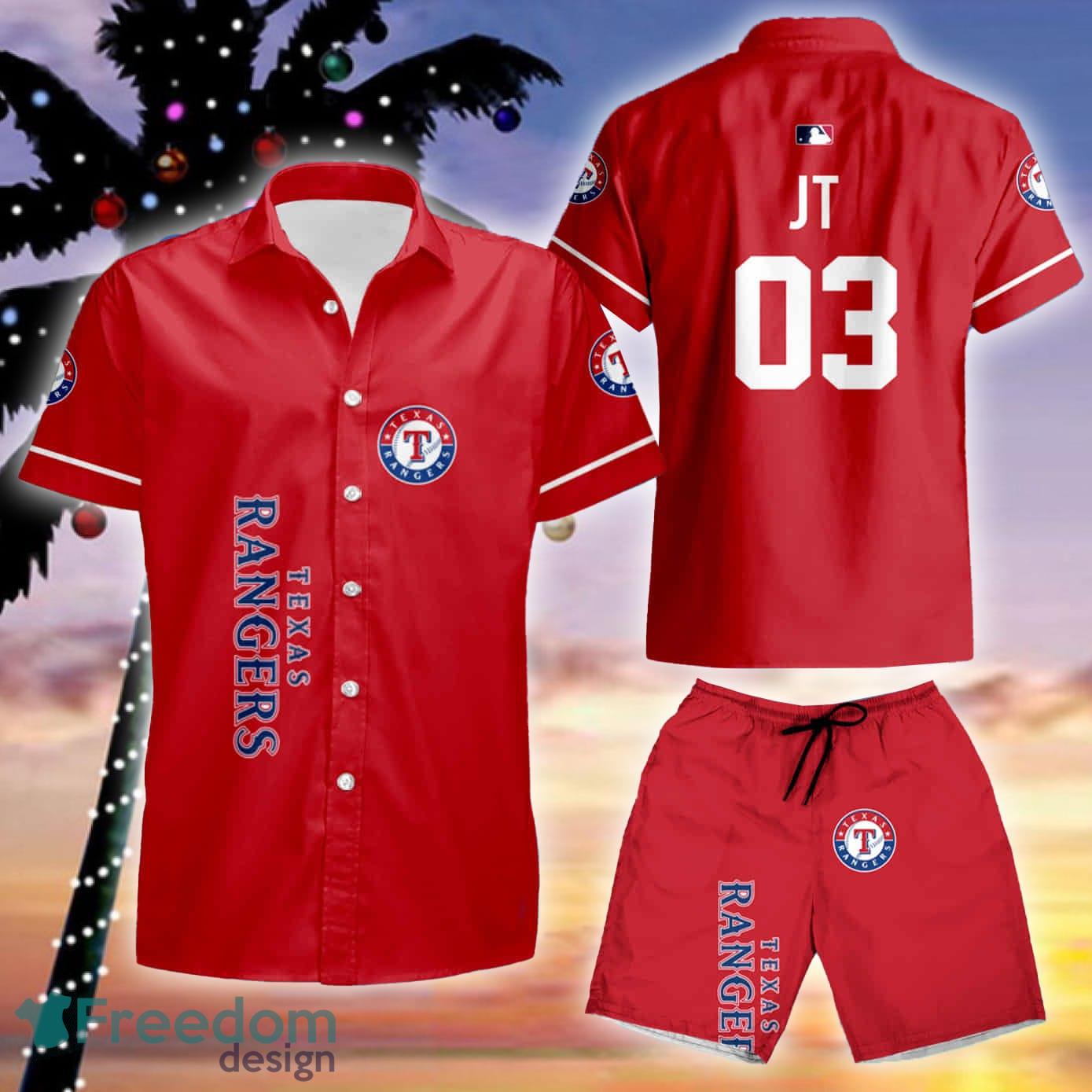 Texas Rangers Jersey Hawaiian Shirt And Short Set Gift Men Women -  Freedomdesign