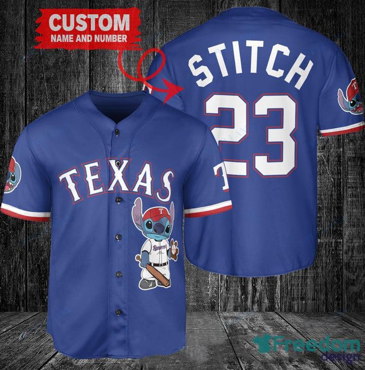 MLB Texas Rangers Custom Name Number Light Blue Bomber Jacket