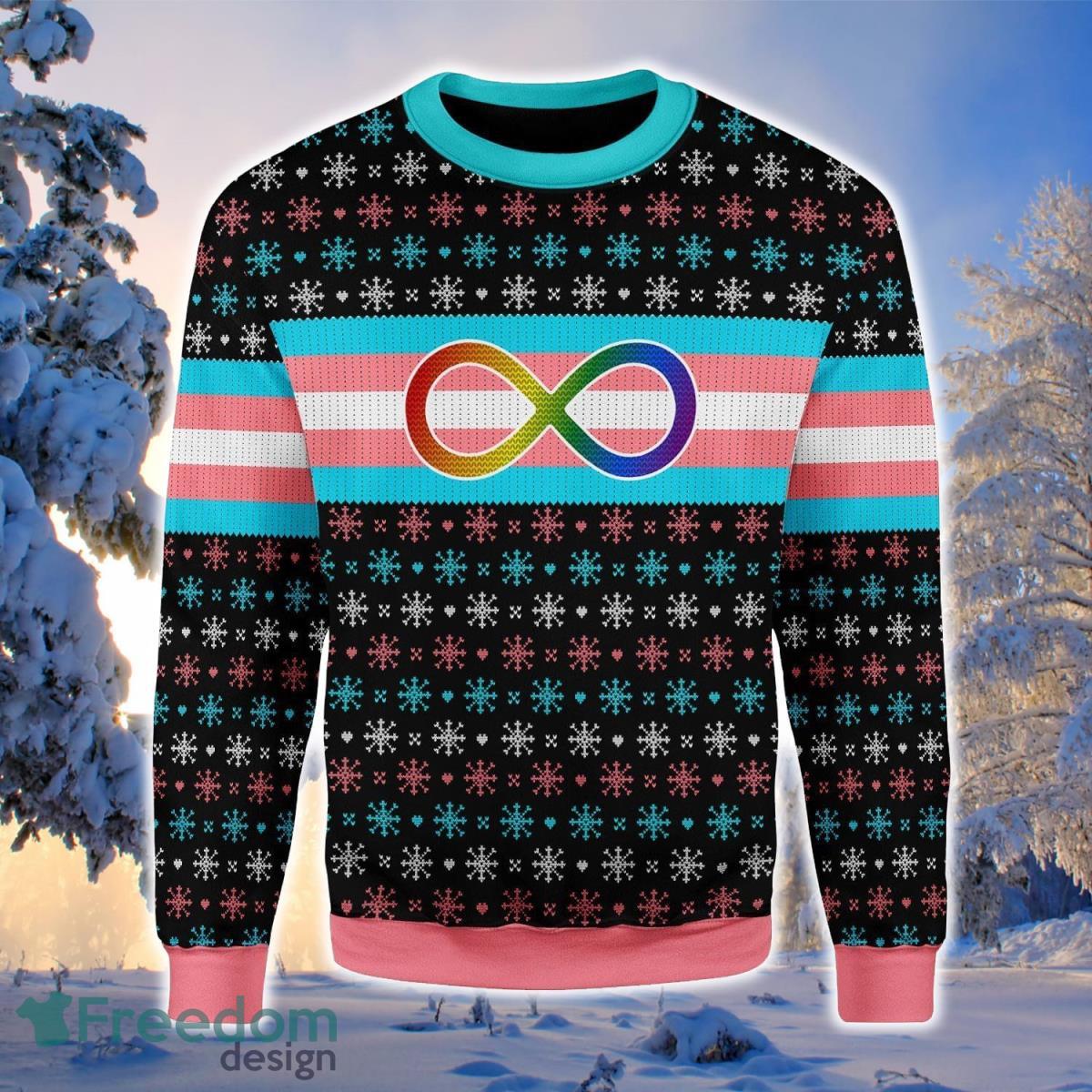 Transgender Autistic Flag 3D Sweater Ugly Christmas Sweater For Men Women Product Photo 1