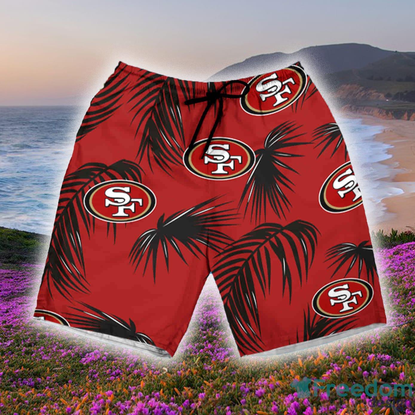 San Francisco 49ers 2 Piece Hawaiian Shirts Beach Shorts Set