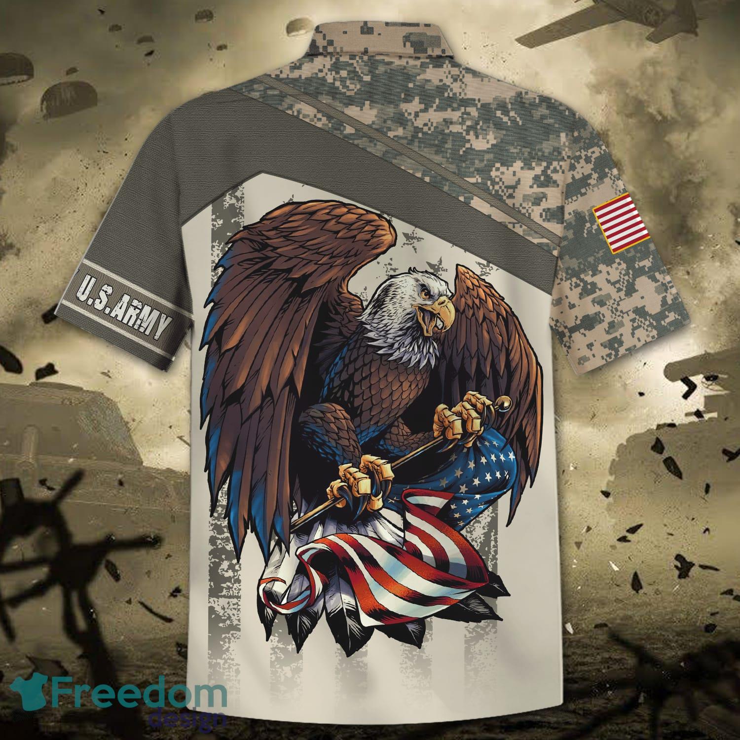 Eagle Print US Army Hawaiian Shirt For Men Veteran - Freedomdesign