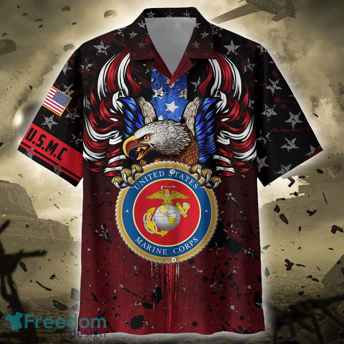 US Army Veteran Eagle Hawaiian Shirt And Short Set Men Women - Freedomdesign