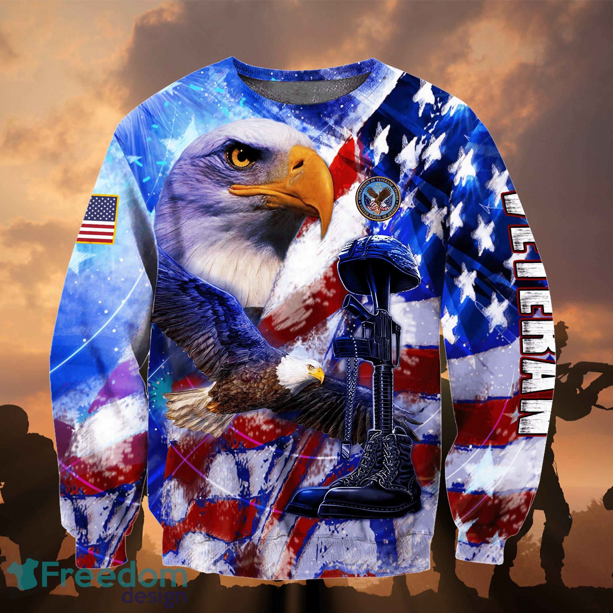 Philadelphia Eagles Army Hoodie 3D Camo USA Flag Personalized