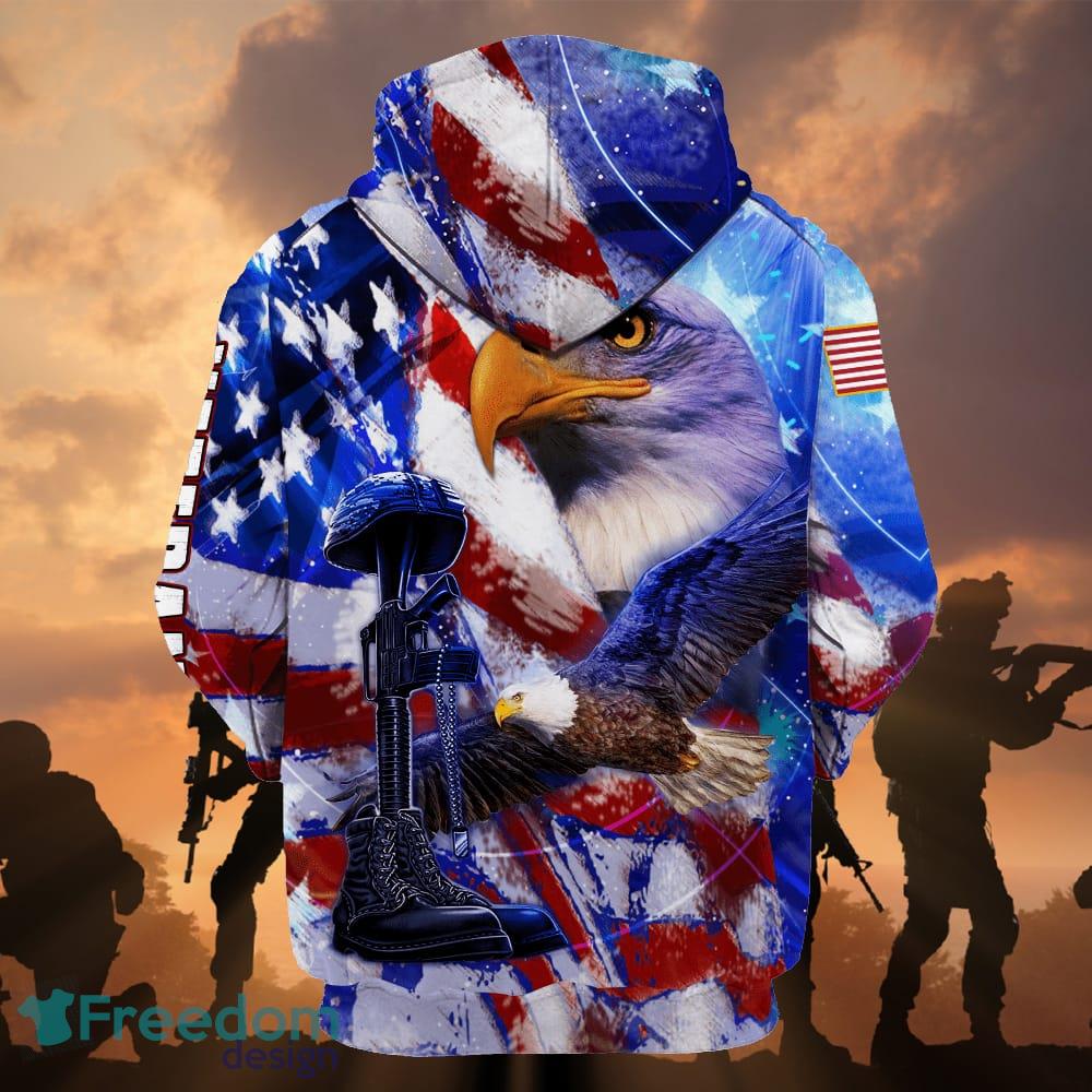 Premium Eagle US Veteran Zip Hoodie 3D –