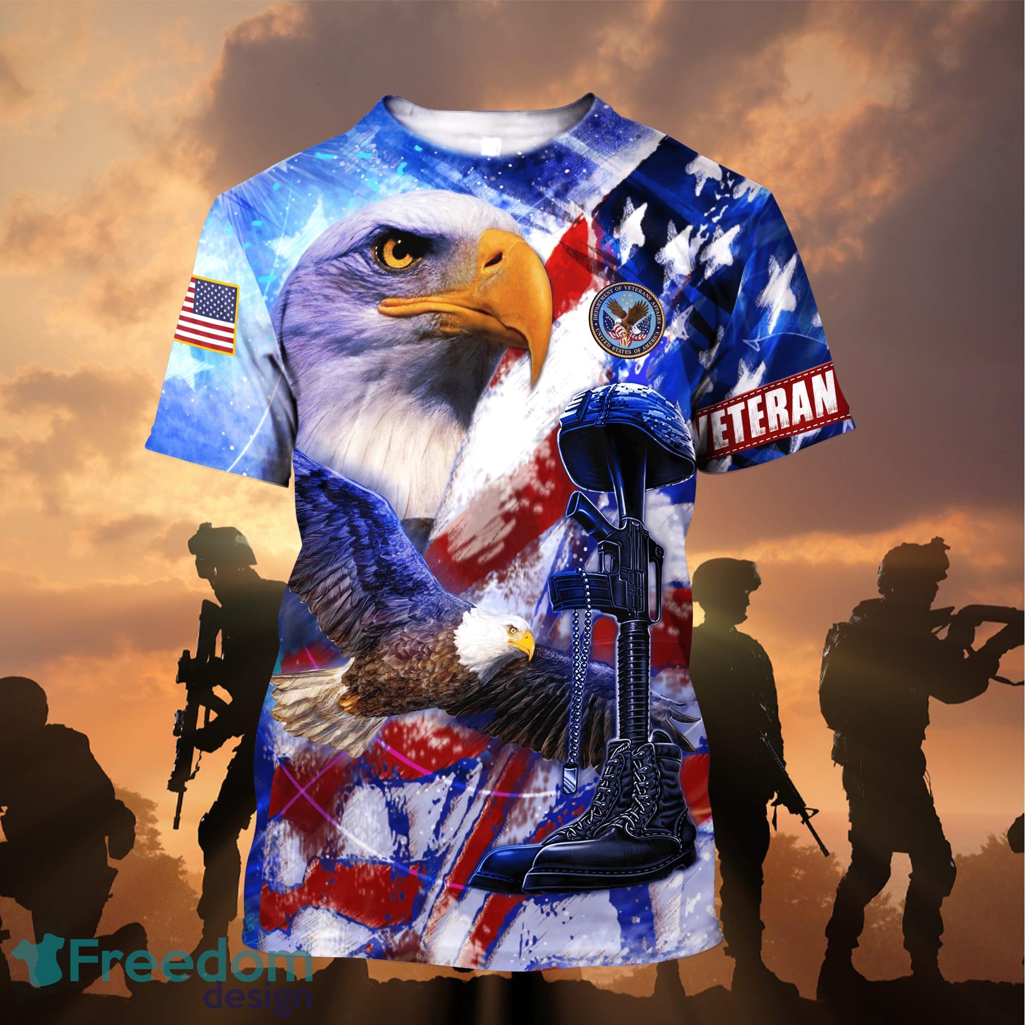 Personalized Eagle American Flag Patriotic Longsleeve 3D For Men