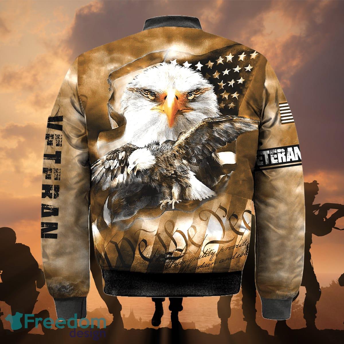 Premium Eagle US Veteran Zip Hoodie 3D –