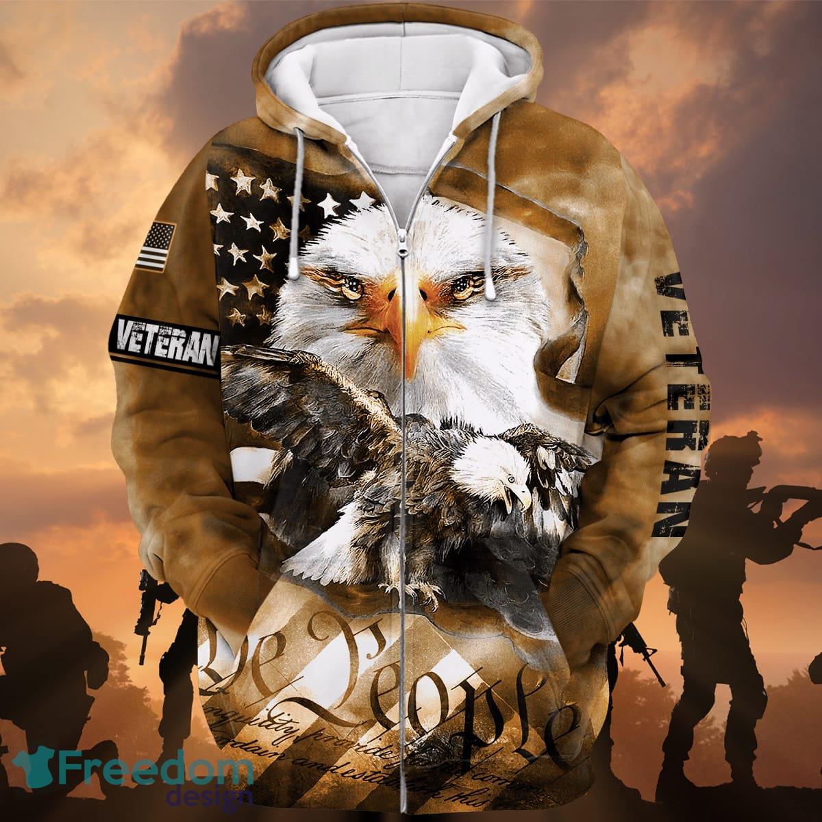 Philadelphia Eagles Camouflage Veteran 3D Hoodie All Over Printed -  T-shirts Low Price