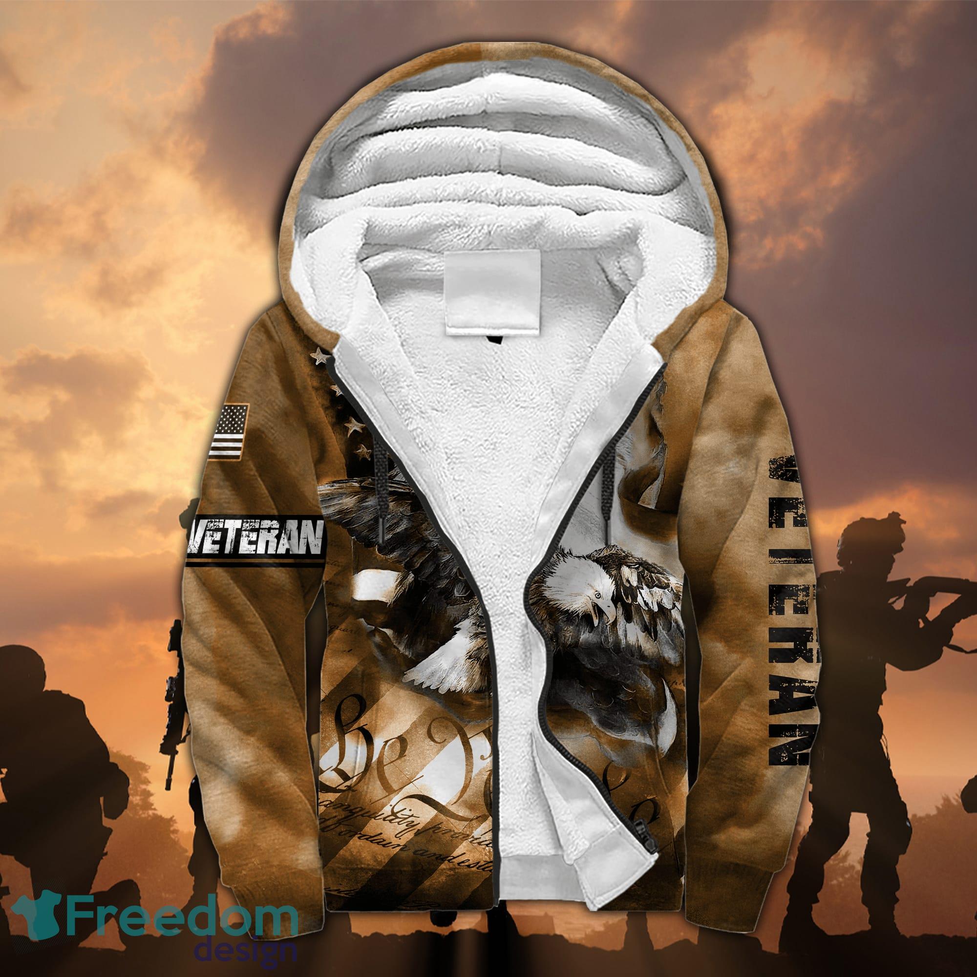 Premium Eagle US Veteran Zip Hoodie 3D –