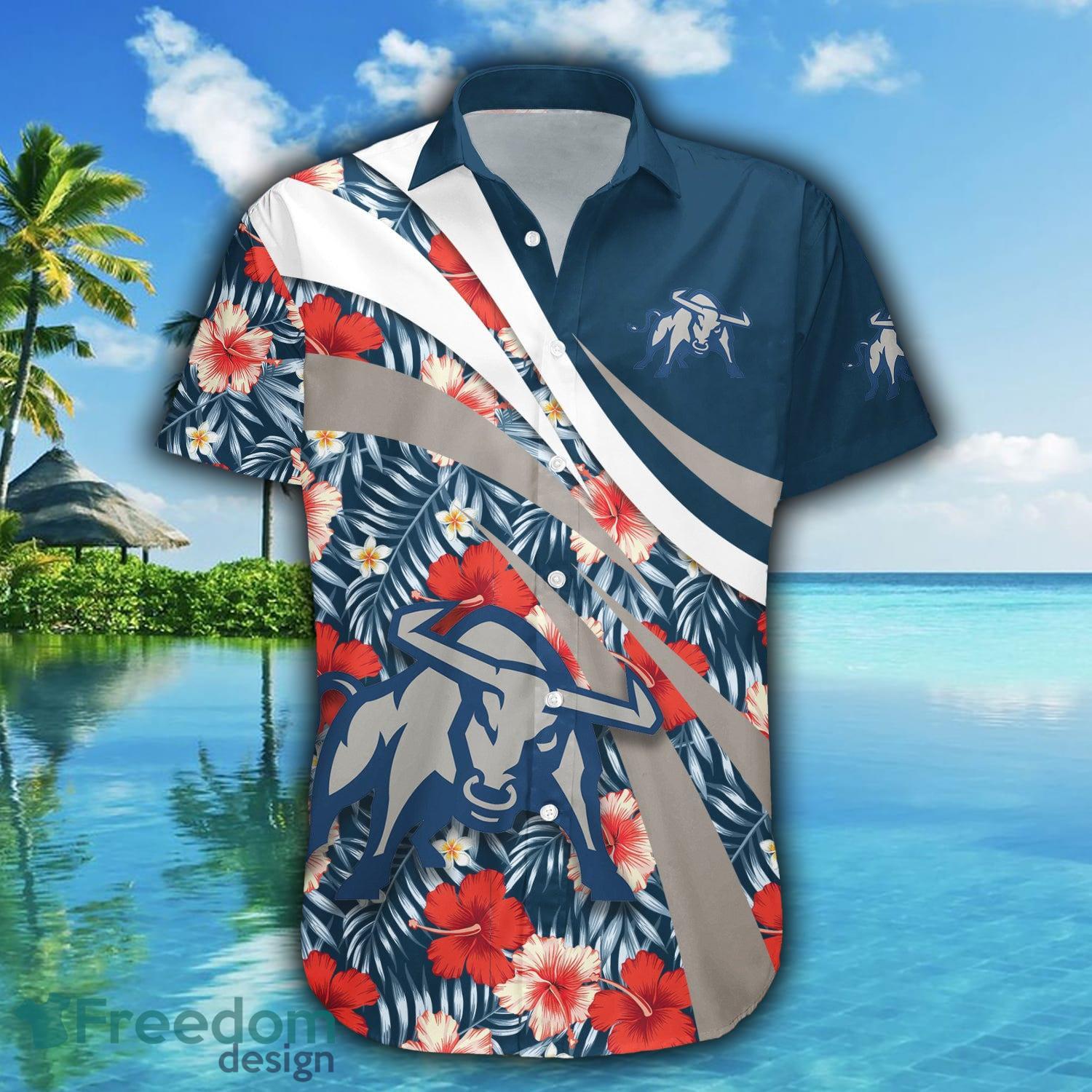 San Francisco Giants Pale Turquoise Hibiscus Light Cyan Background 3D  Hawaiian Shirt Gift For Fans - Freedomdesign