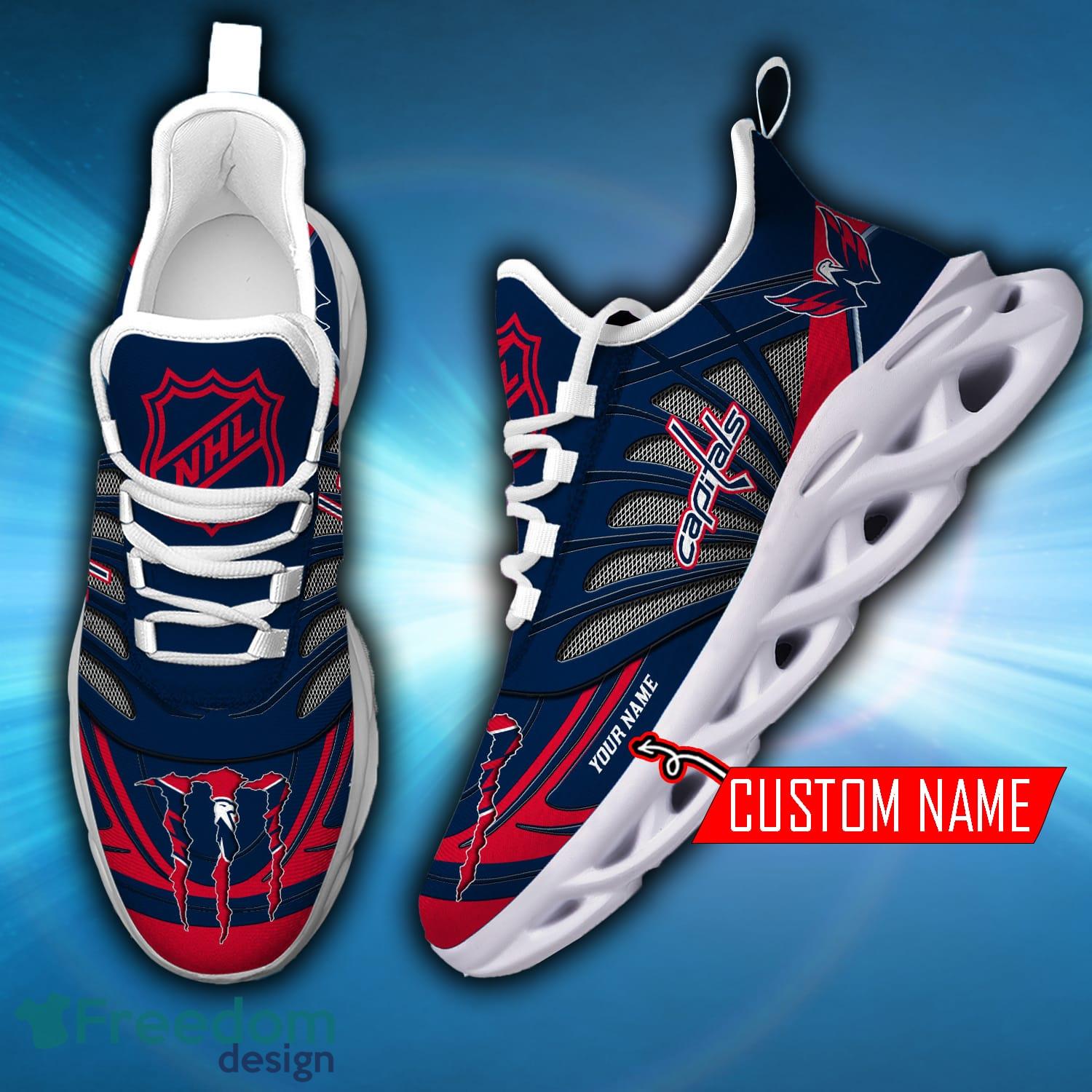 NFL Waves Logo Washington Commanders Sport Sneakers Fans Max Soul Shoes  Custom Name - Banantees