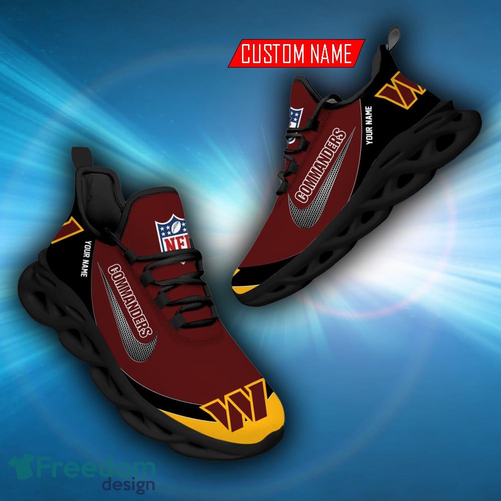 NFL Washington Commanders Brown Yellow Logo Max Soul Running Shoes - T- shirts Low Price