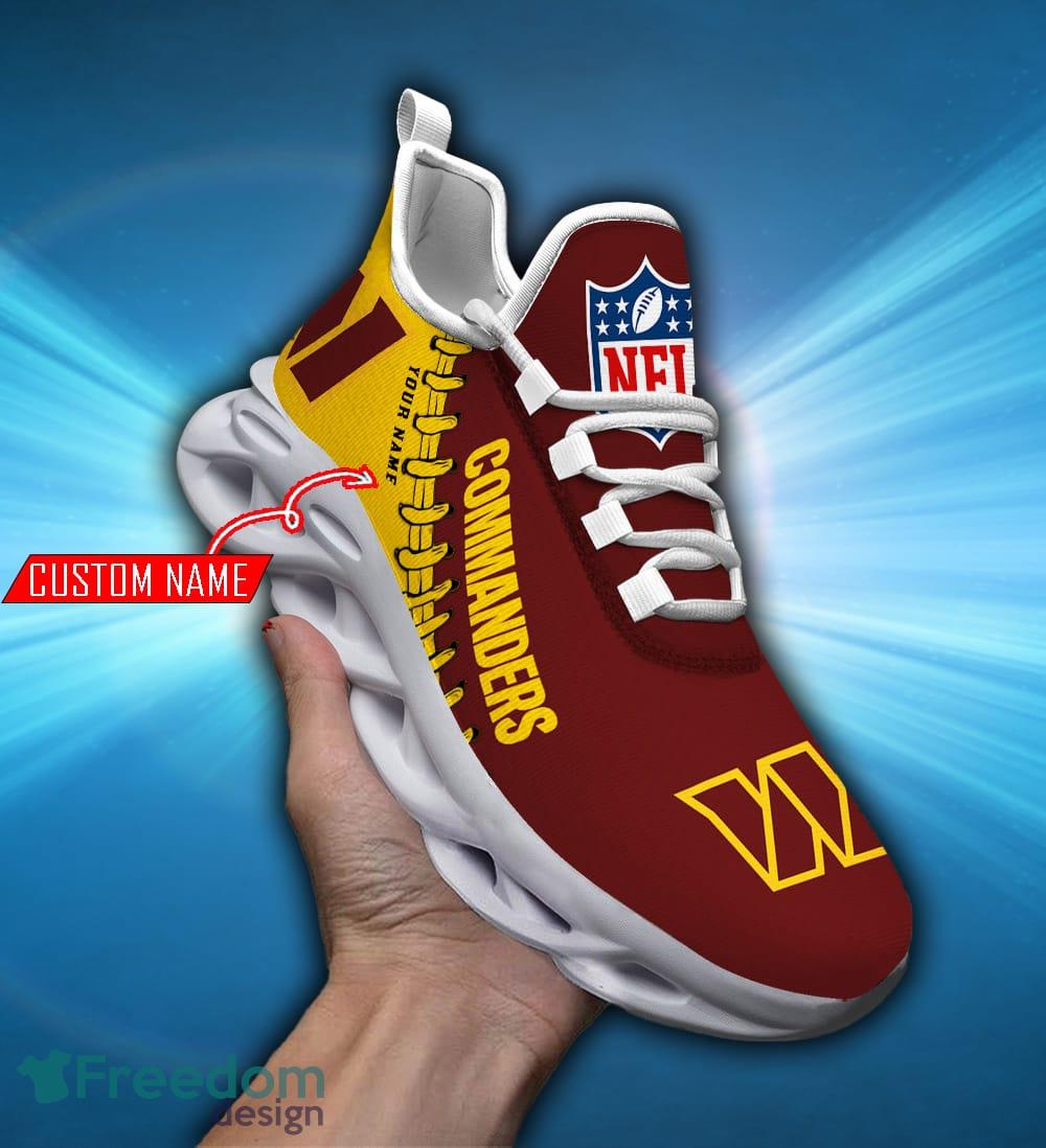 NFL Washington Commanders Brown Yellow Logo Max Soul Running Shoes - T- shirts Low Price