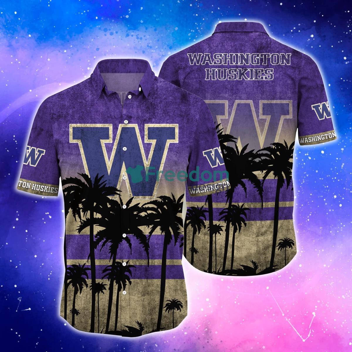 Washington Huskies Trending Hawaiian Shirt And Shorts For Fans Product Photo 1