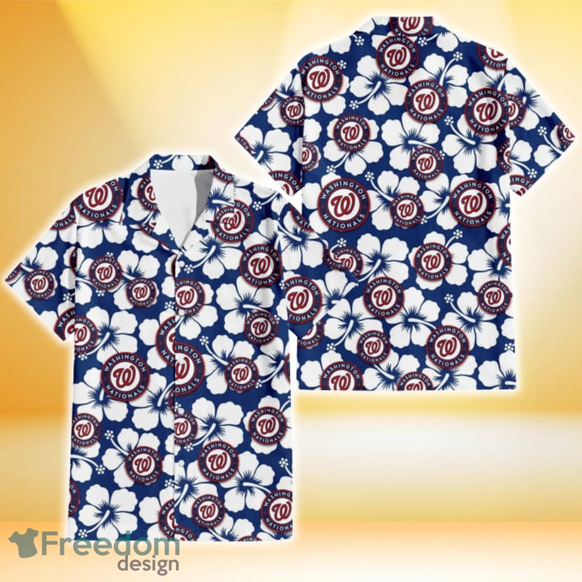 Washington Nationals Orange Hibiscus Green Tropical Leaf Dark Background 3D Hawaiian  Shirt Gift For Fans - Freedomdesign