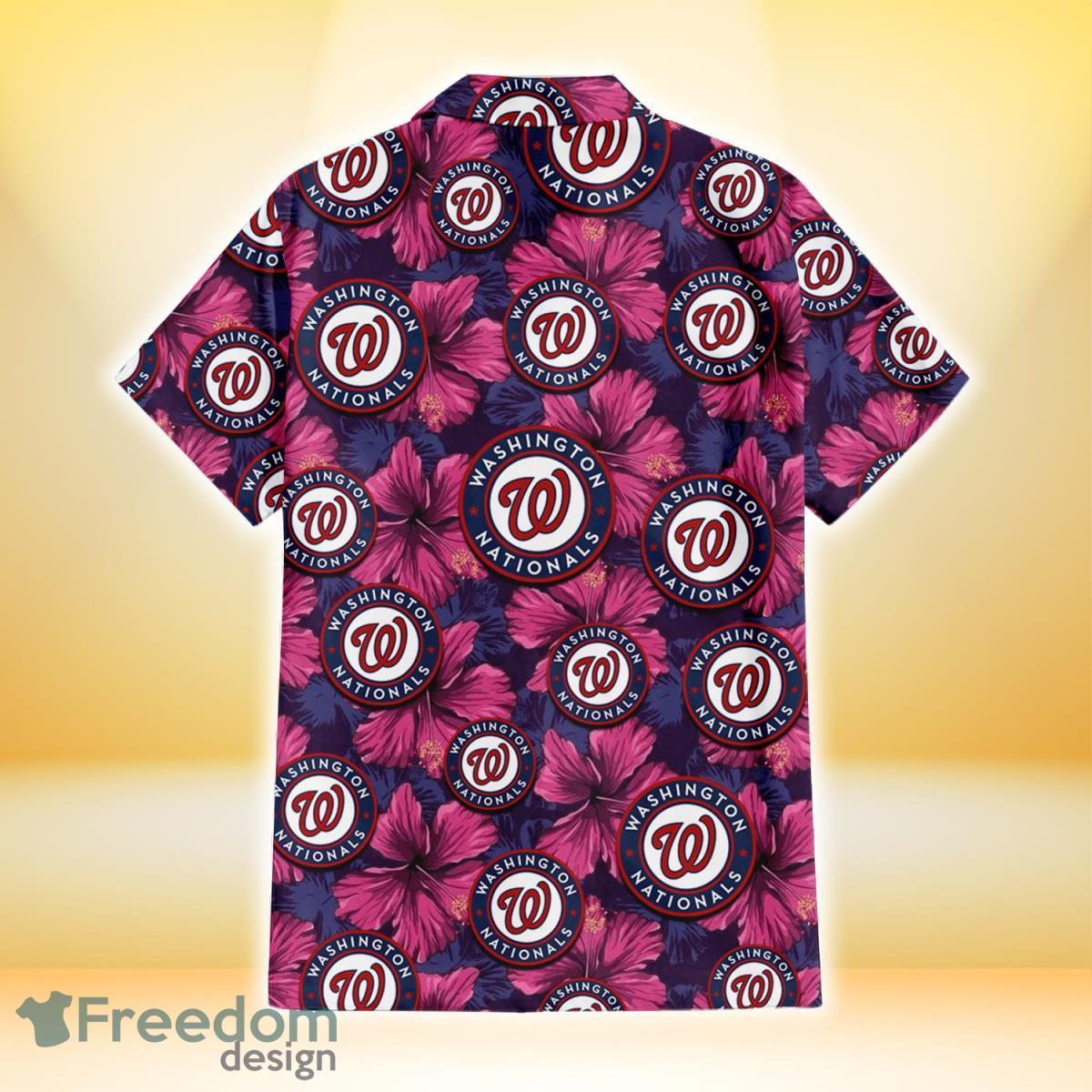 Washington Nationals Dark Turquoise Hibiscus Navy Background 3D