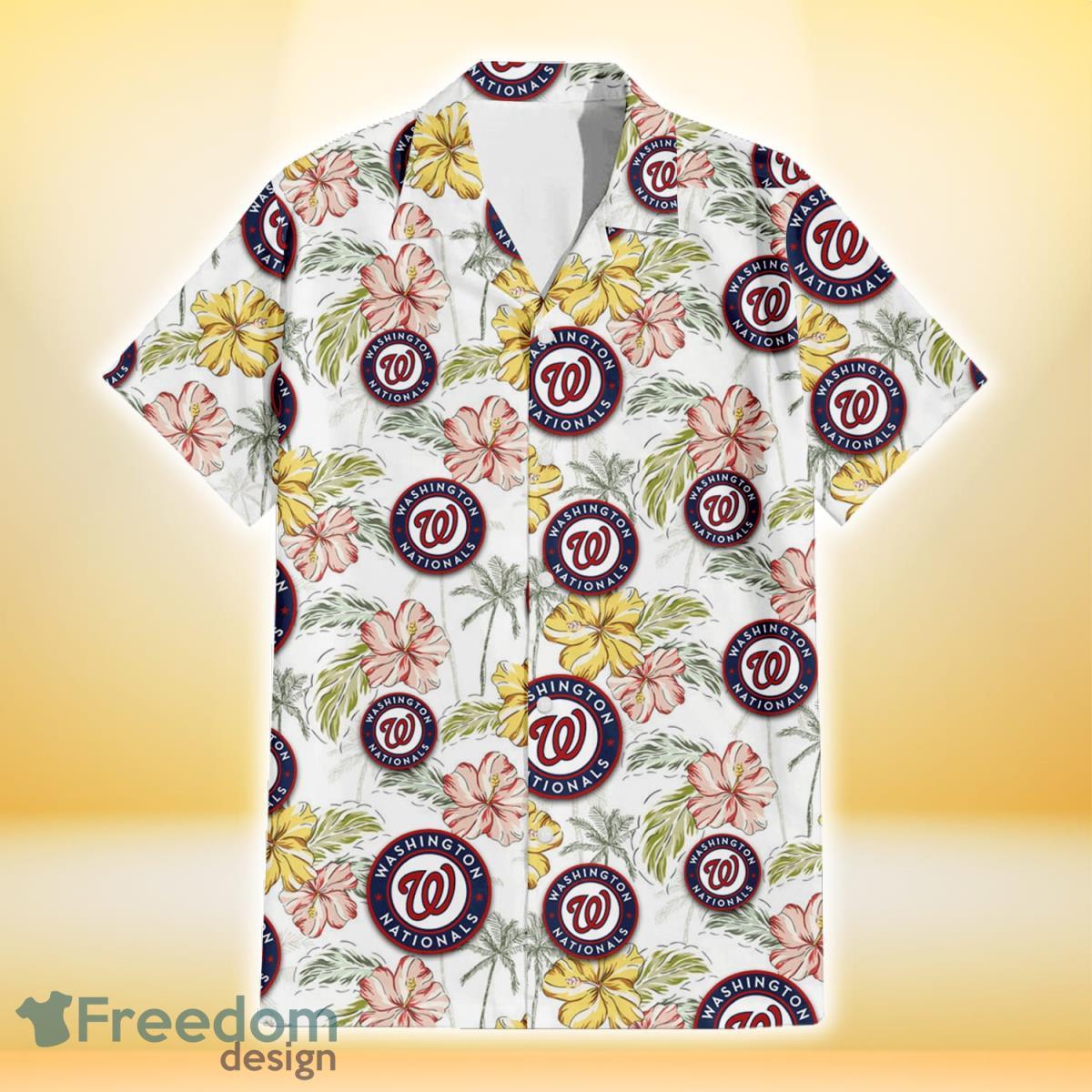 Washington Nationals Hawaiian Shirt Sunset Dark Coconut Tree