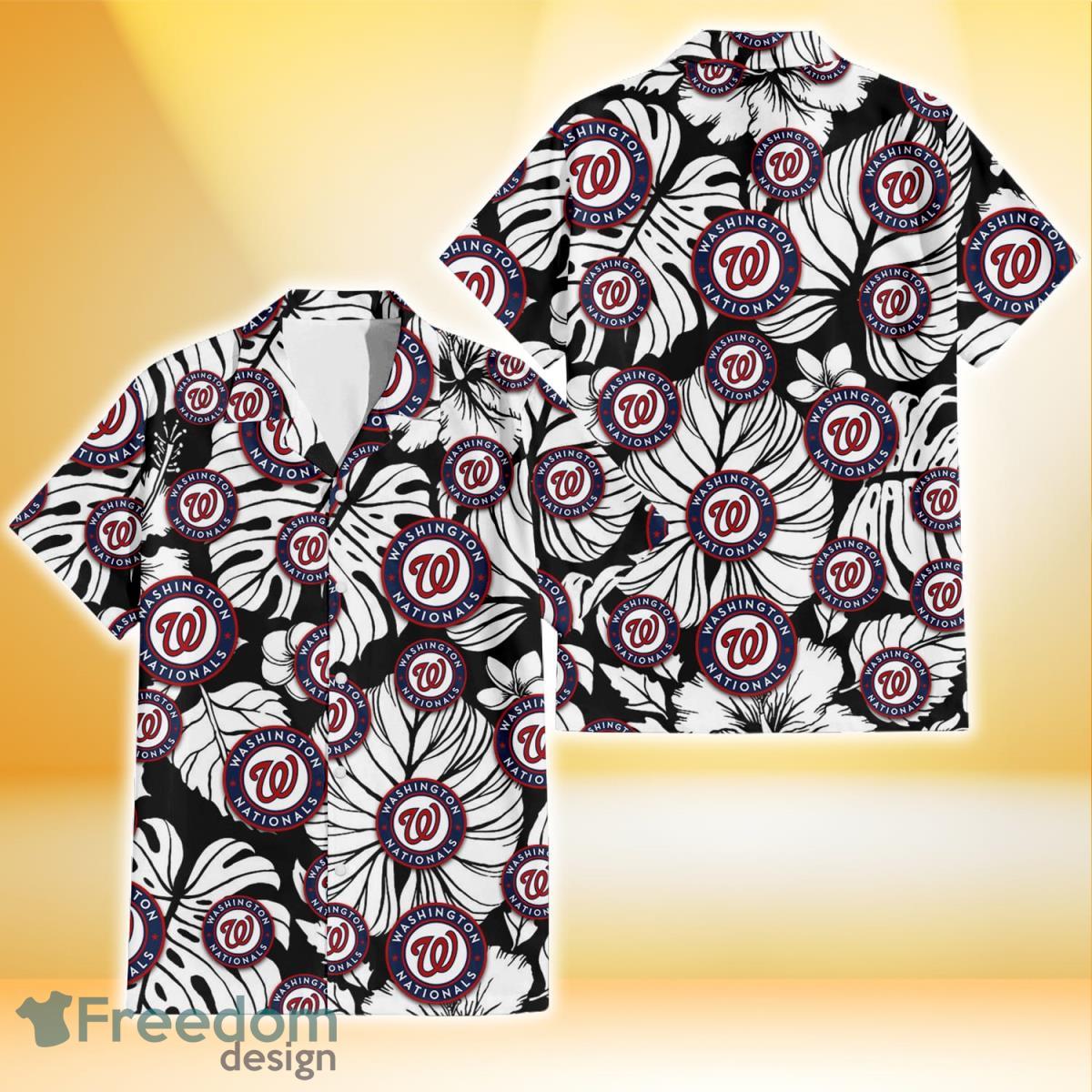 Washington Nationals White Hibiscus Pattern 3D Hawaiian Shirt For Fans -  Freedomdesign