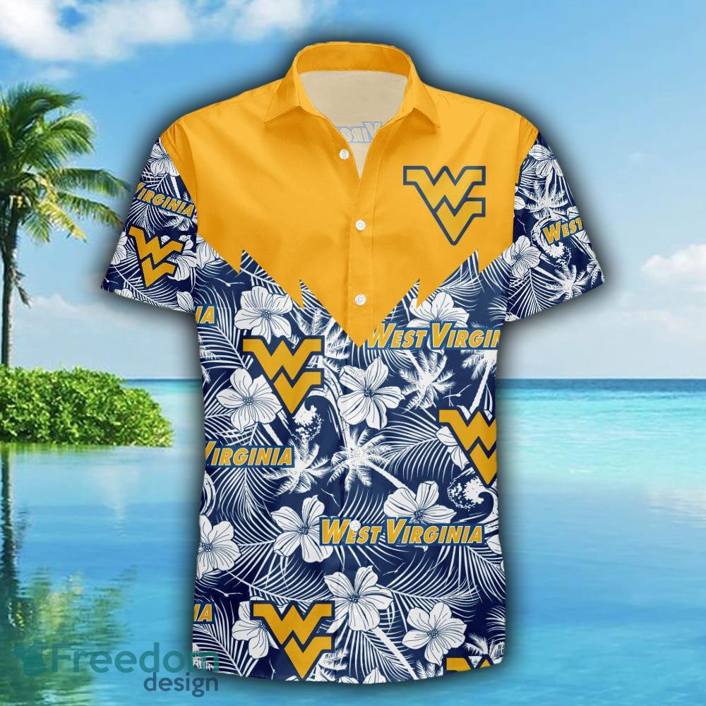 NCAA West Virginia Mountaineers Flower Hawaiian Shirt Outfit 3D