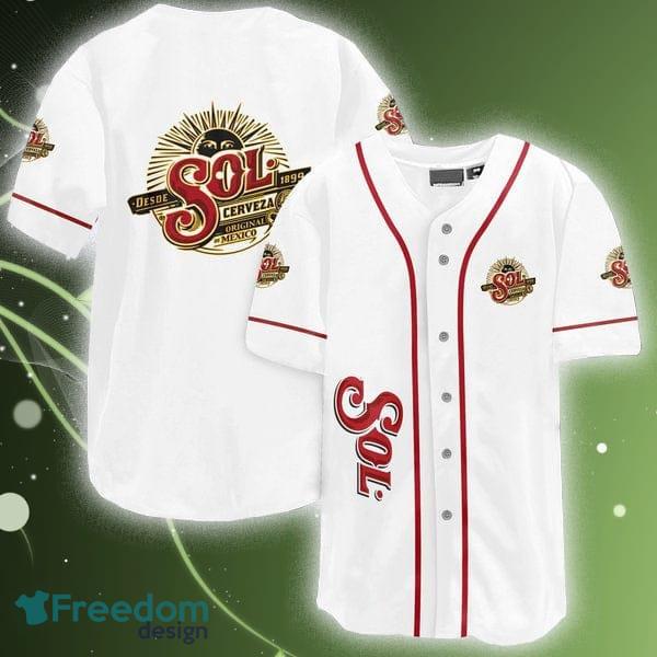 White Desde Sol 1899 Cerveza Original Baseball Jersey Shirt Men And Women For Fans Gift - White Desde Sol 1899 Cerveza Original Baseball Jersey Shirt Men And Women For Fans Gift