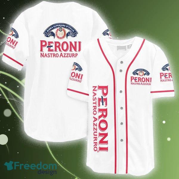 White Peroni Nastro Azzurro Beer Baseball Jersey Shirt Men And Women For Fans Gift - White Peroni Nastro Azzurro Beer Baseball Jersey Shirt Men And Women For Fans Gift