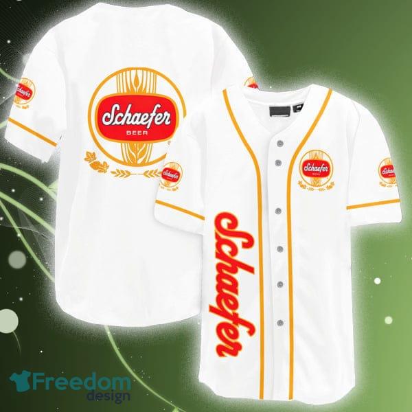 White Schaefer Beer Baseball Jersey Shirt Men And Women For Fans Gift - White Schaefer Beer Baseball Jersey Shirt Men And Women For Fans Gift