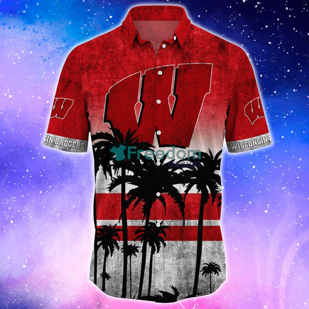 Wisconsin Badgers Trending Hawaiian Shirt And Shorts For Fans Product Photo 2