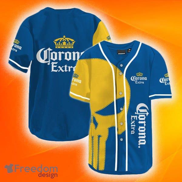 Yellow Skull Corona Beer Baseball Jersey Shirt Gift For Men And Women - Yellow Skull Corona Beer Baseball Jersey Shirt Gift For Men And Women