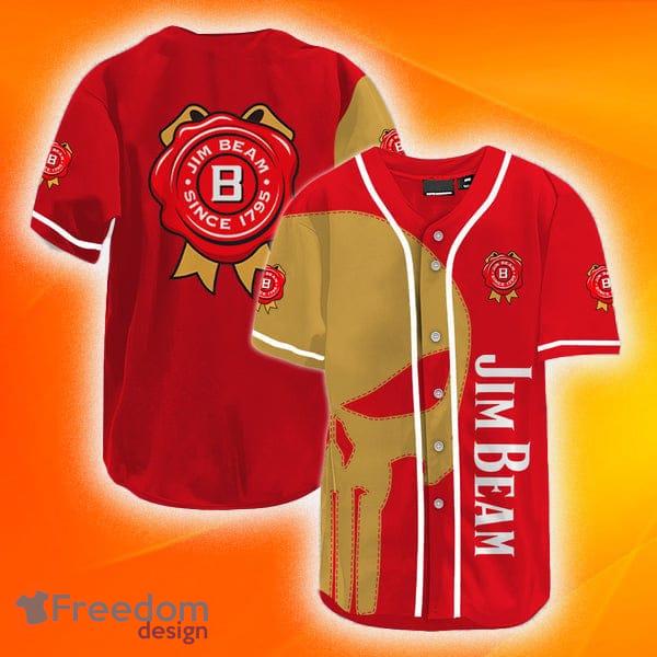 Yellow Skull Jim Beam Baseball Jersey Shirt Gift For Men And Women - Yellow Skull Jim Beam Baseball Jersey Shirt Gift For Men And Women