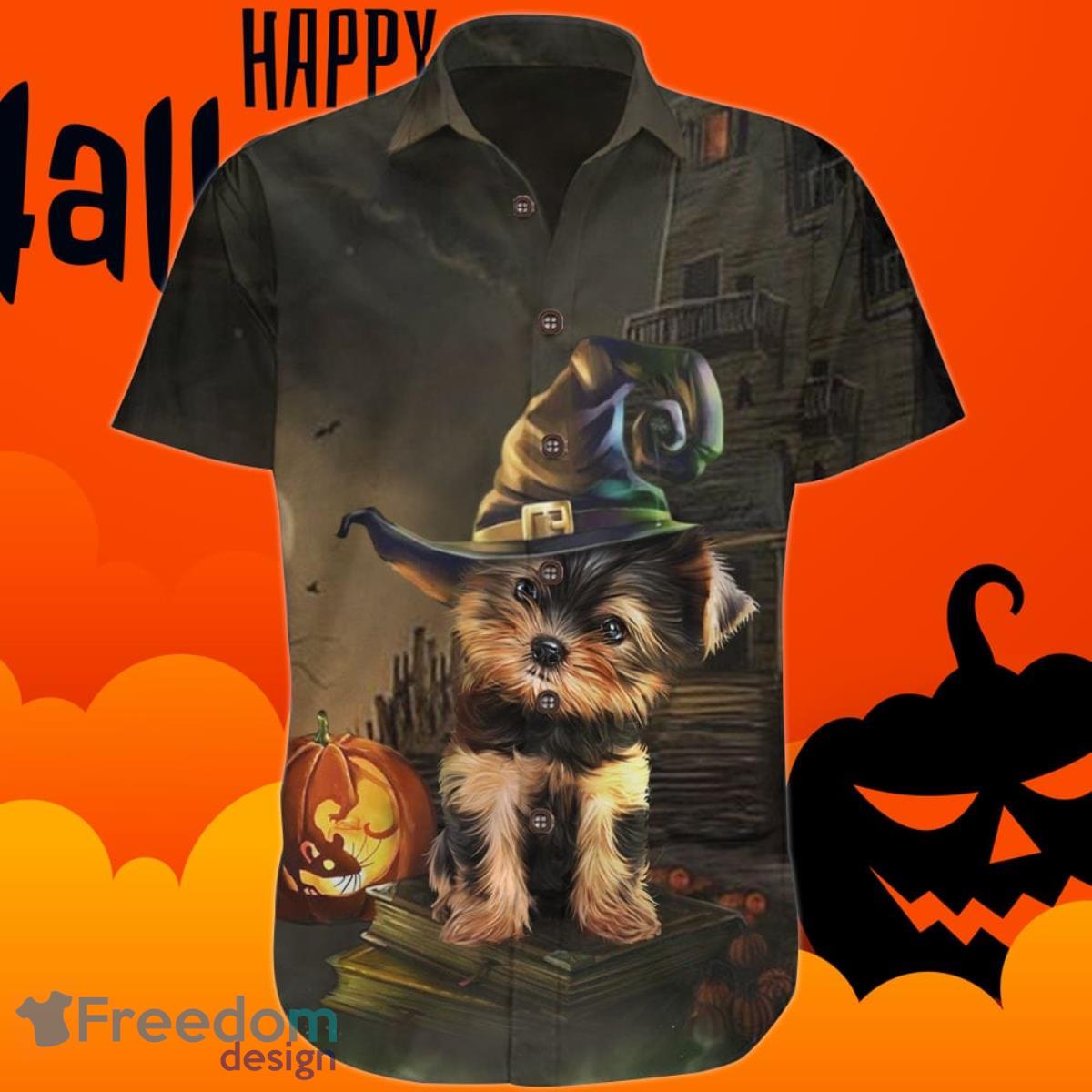 Yorkie Halloween Hawaiian Shirt Pumpkin Cute Dog Product Photo 1