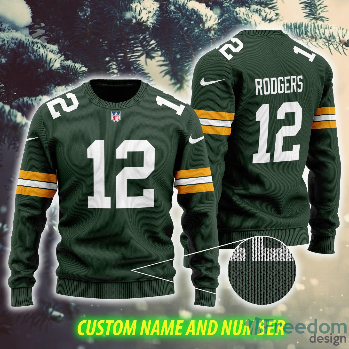 GB Packers Football Ugly Christmas Sweater Style #12 Aaron Rodgers