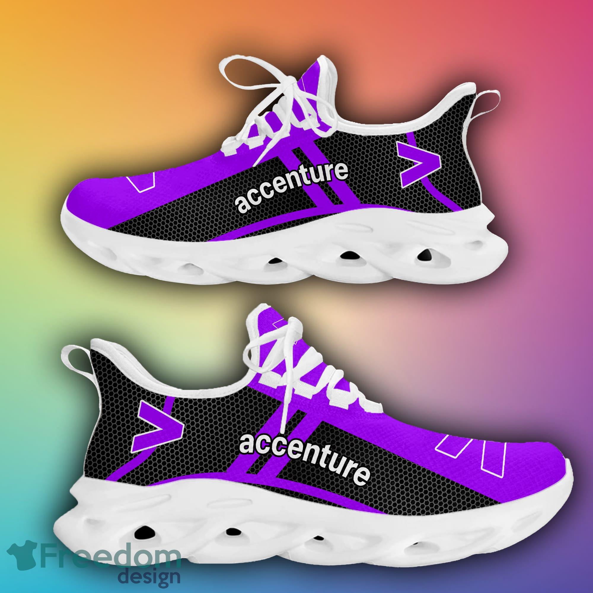 accenture Chunky Sneakers Logo Pattern White Black Max Soul Shoes For Men Women - accenture Big Logo Max Soul Shoes For Fans_2