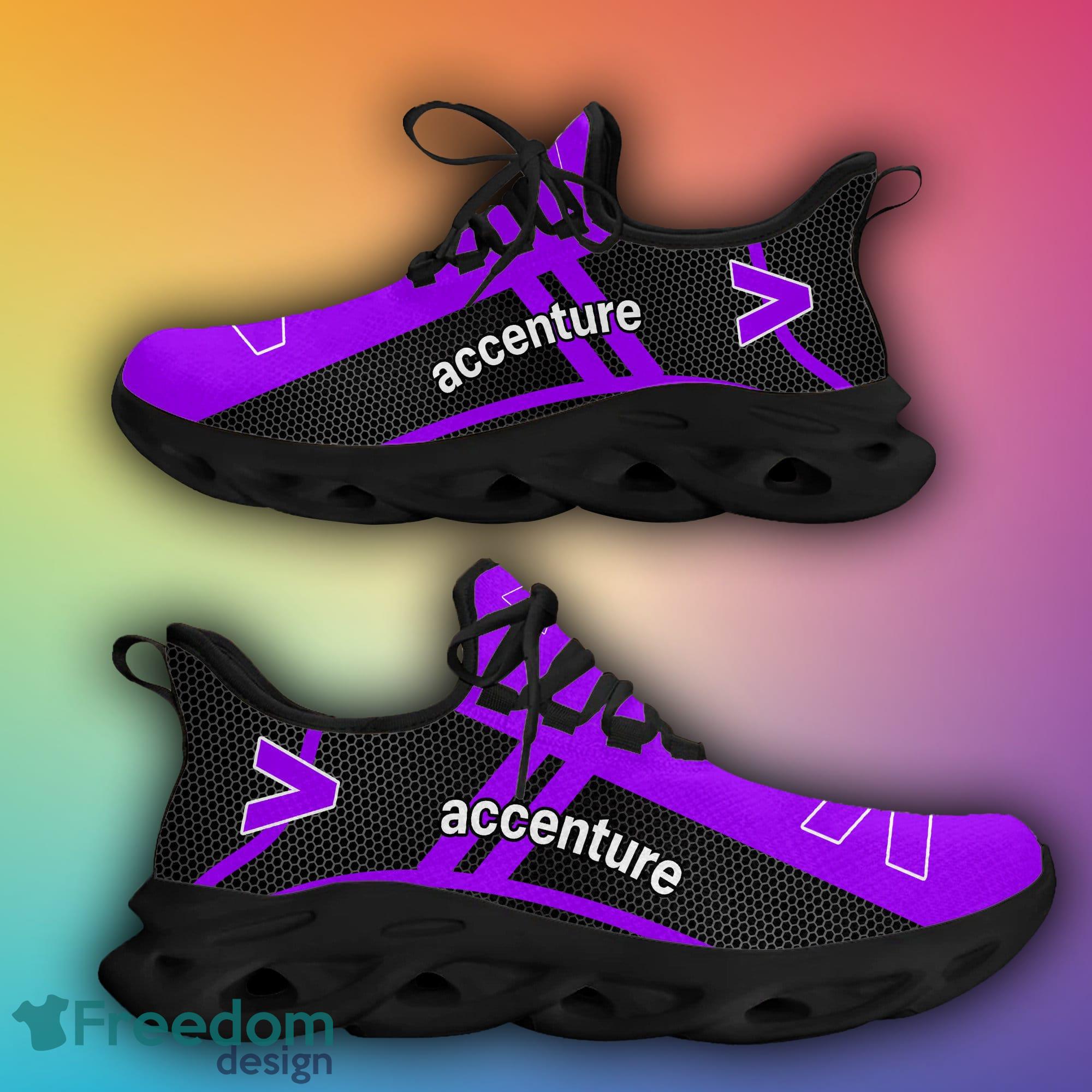 accenture Chunky Sneakers Logo Pattern White Black Max Soul Shoes For Men Women - accenture Big Logo Max Soul Shoes For Fans_1