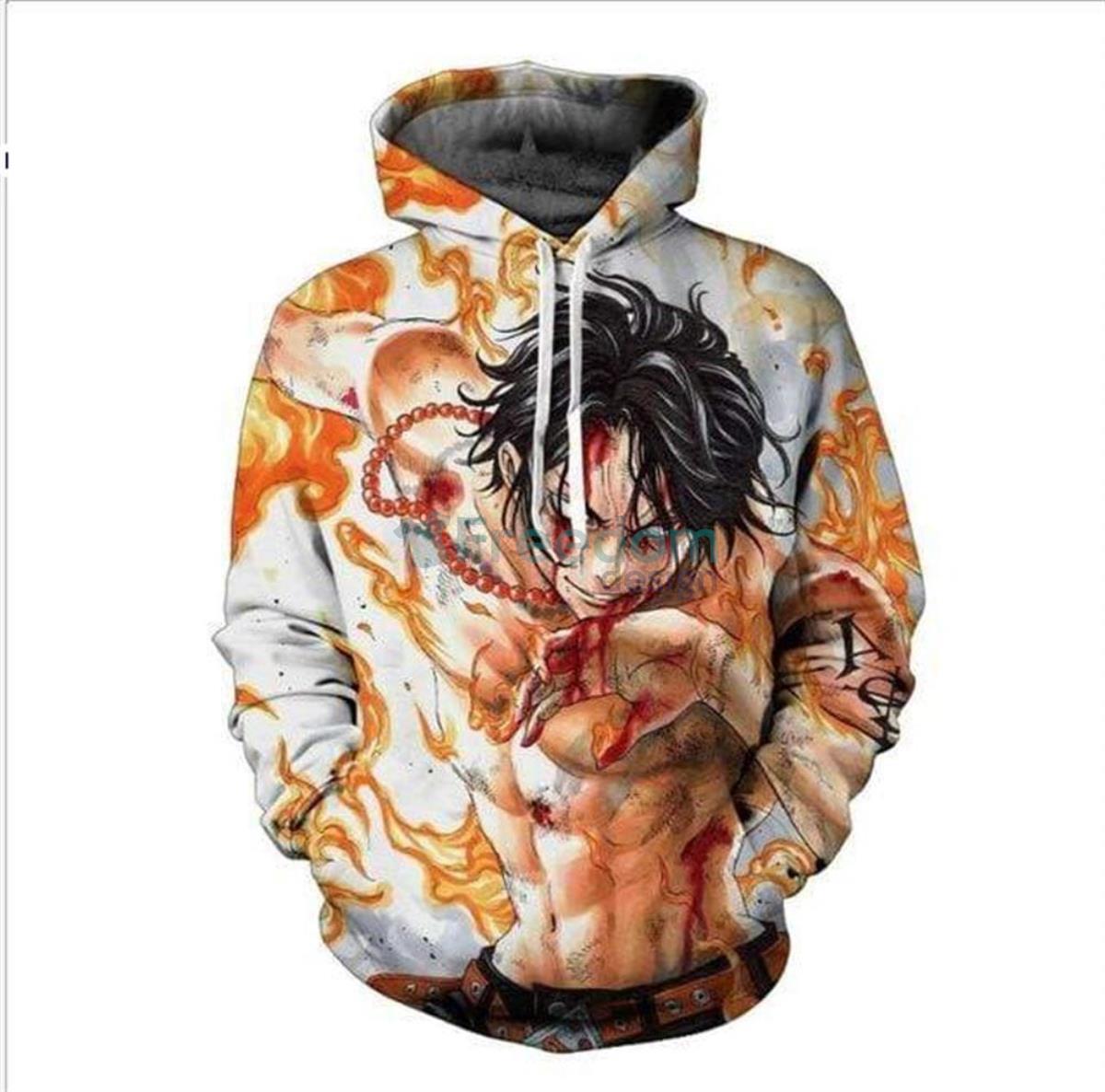 Ace’s Fight One Piece Sweat Top Anime 3D Hoodie Product Photo 1
