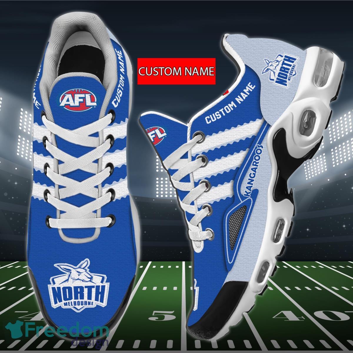 AFL North Melbourne Kangaroos Air Cushion Sport Shoes Custom Name Product Photo 1