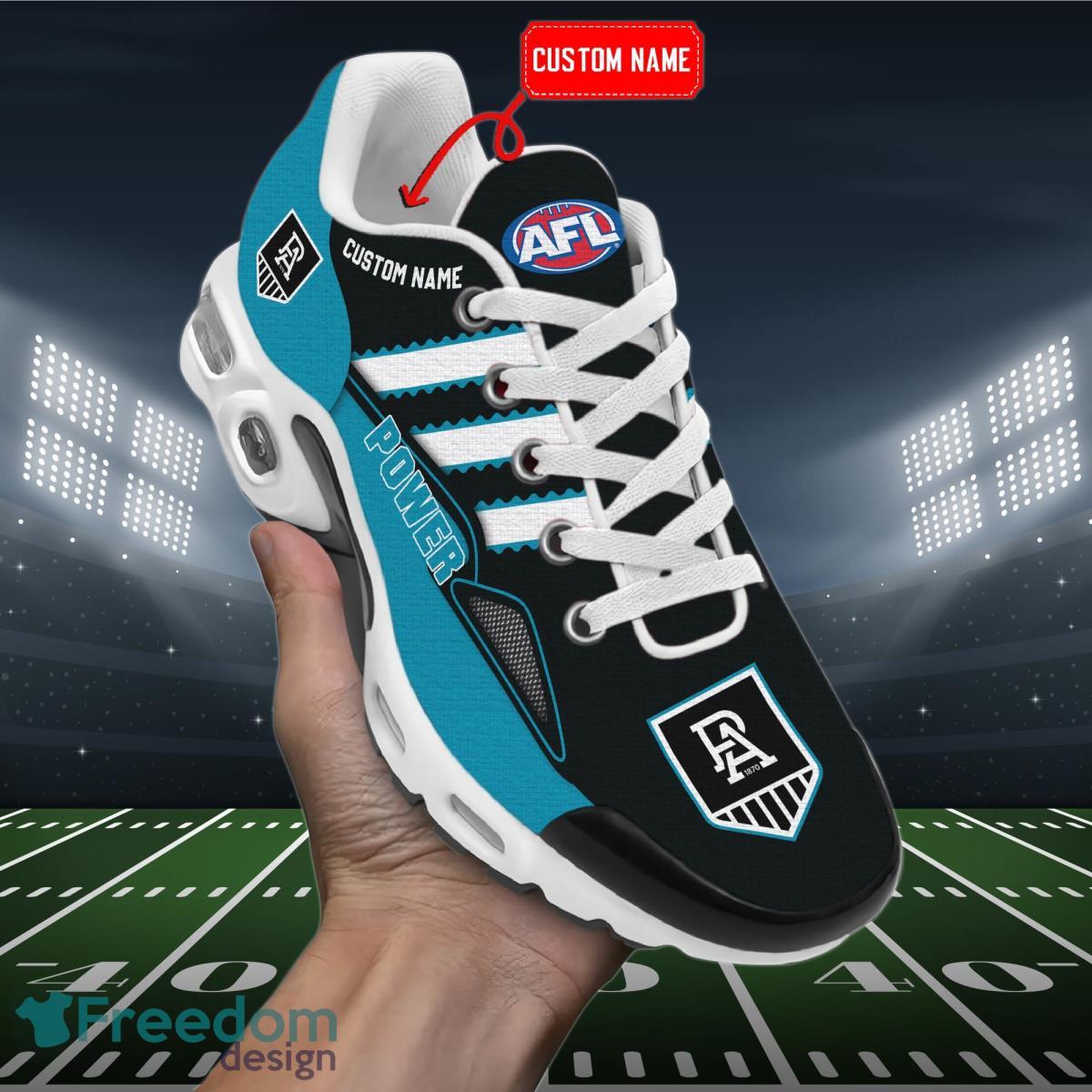 AFL Port Adelaide Power Air Cushion Sport Shoes Custom Name Product Photo 2