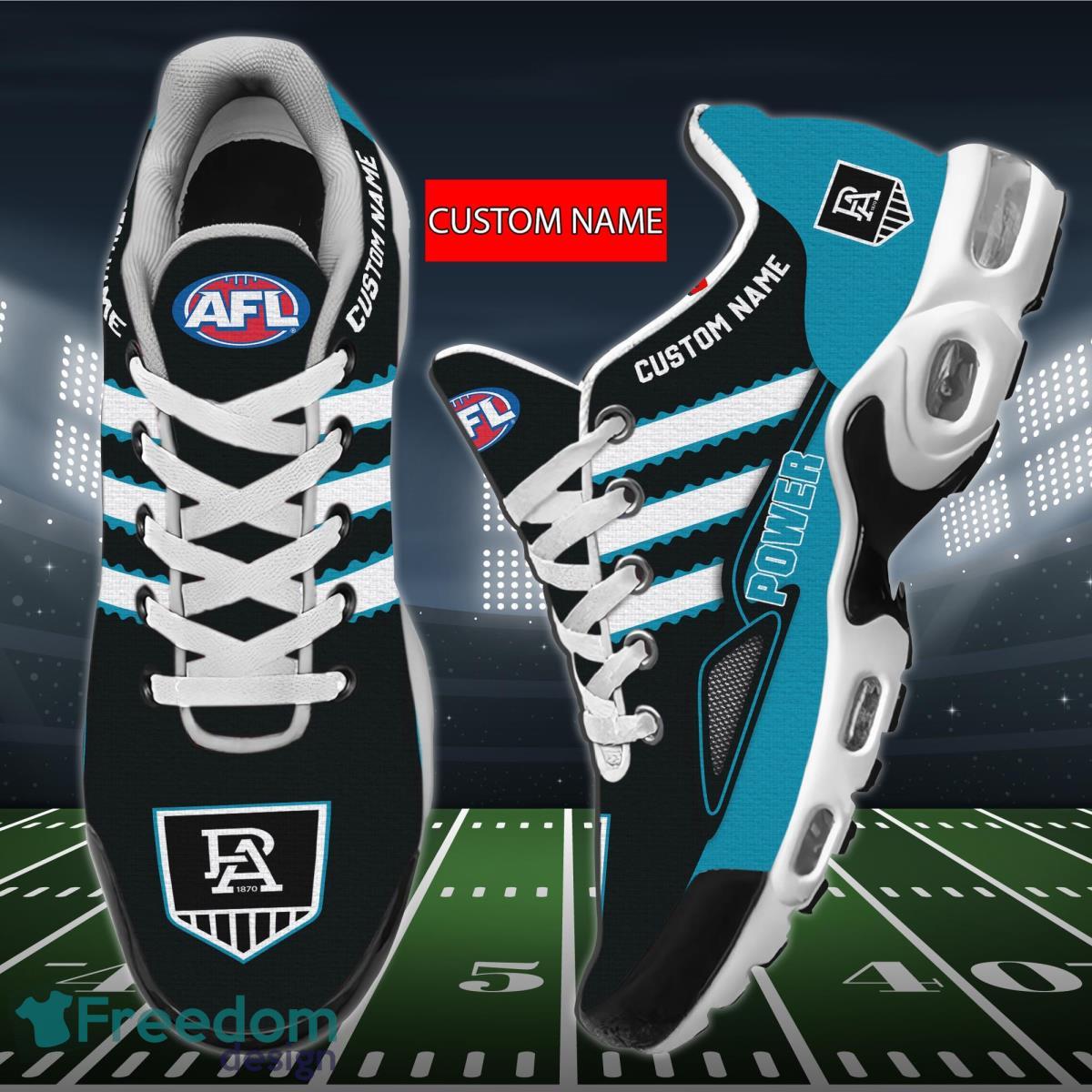 AFL Port Adelaide Power Air Cushion Sport Shoes Custom Name Product Photo 1