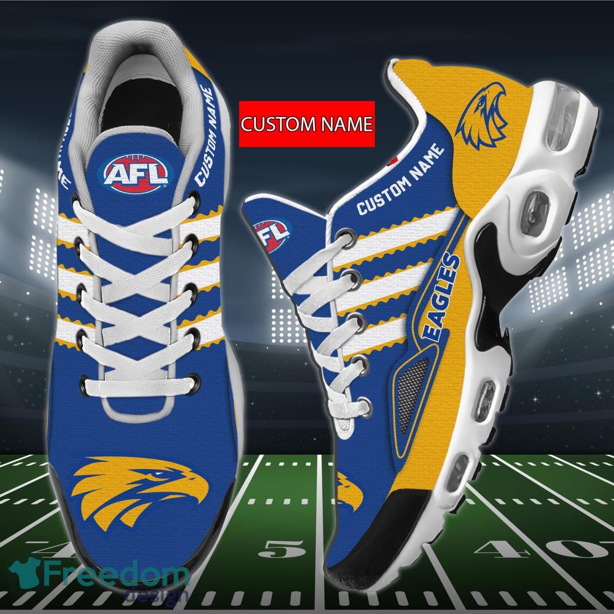 AFL West Coast Eagles Air Cushion Sport Shoes Custom Name Product Photo 1