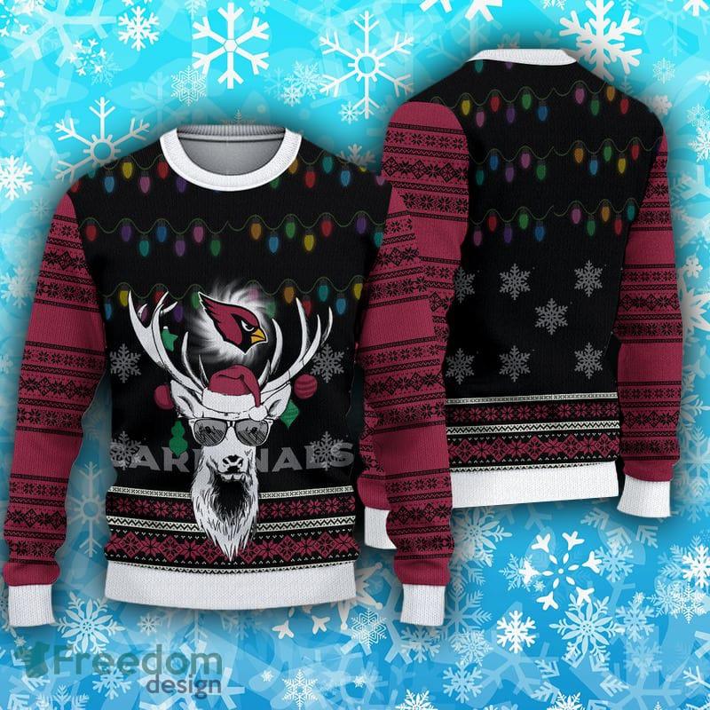 Arizona Cardinals Fans Skull Season Ugly Christmas Sweater - Freedomdesign