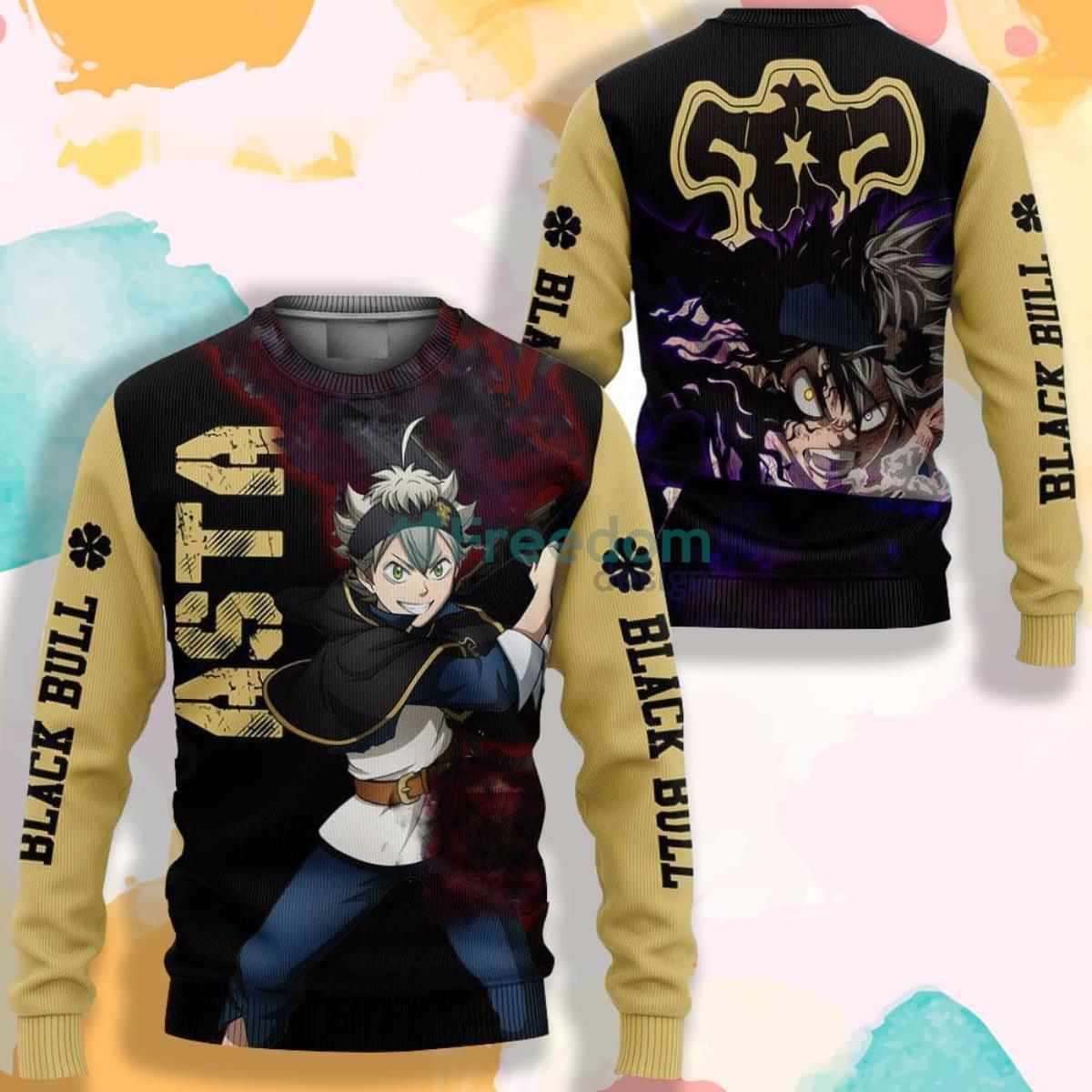 Asta Black Clover Black Bull Anime AOP Sweater Product Photo 1