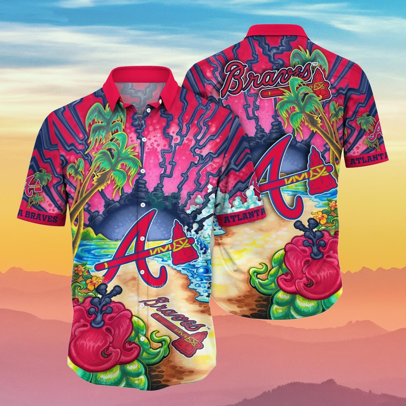Atlanta Braves MLB Americana Floral Hawaiian Shirt Best Gift For Fans -  Freedomdesign
