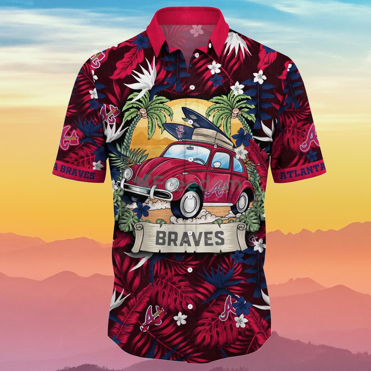 Atlanta Hawaiian Shirt Braves Button Tee Shirt Short-Sleeve Gift For Fan