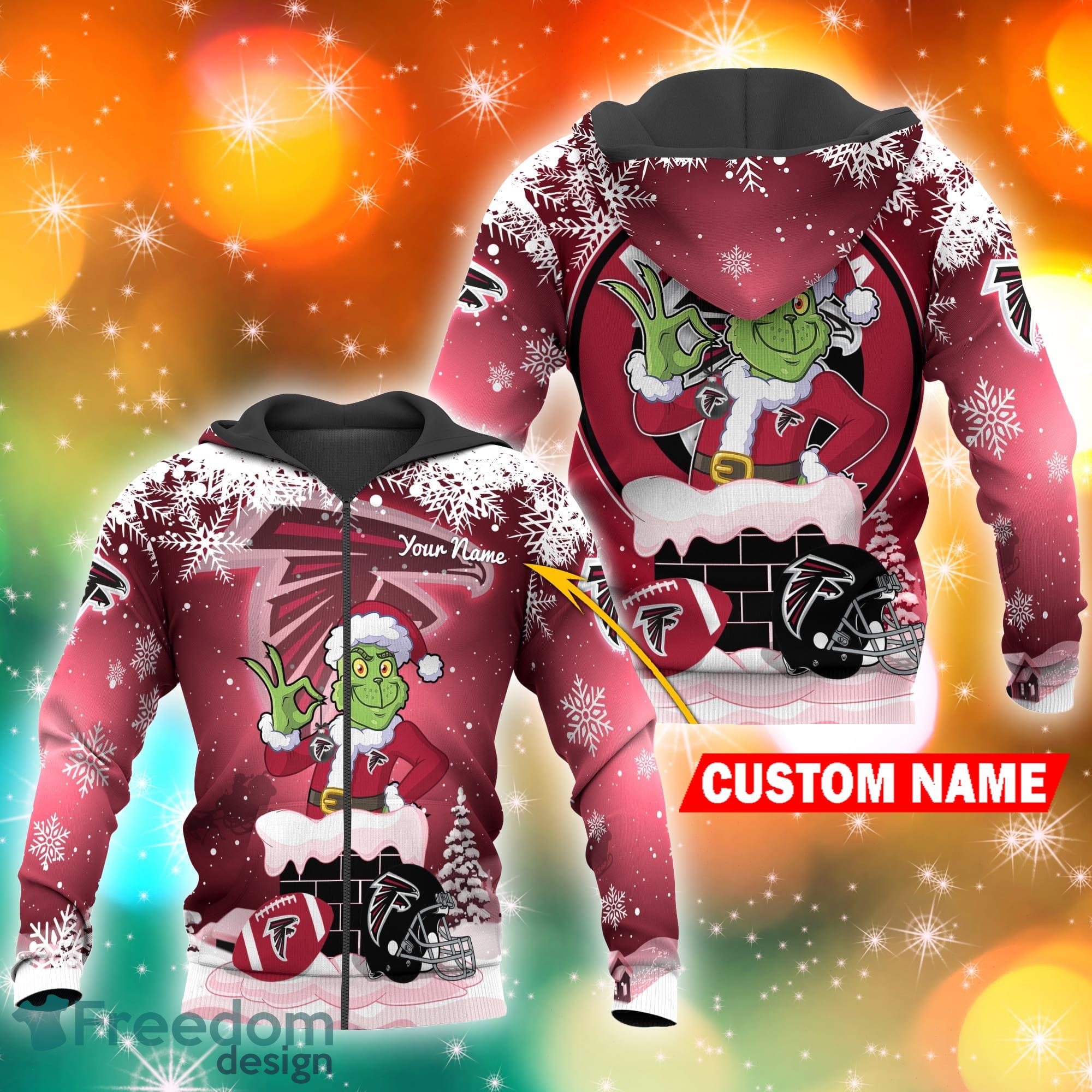 Atlanta Falcons NFL Christmas Grinch in Chimney 3D Hoodie Pullover Prints Custom Name - Atlanta Falcons NFL Grinch in Chimney 3D Hoodie Pullover Prints Custom Name Photo 4