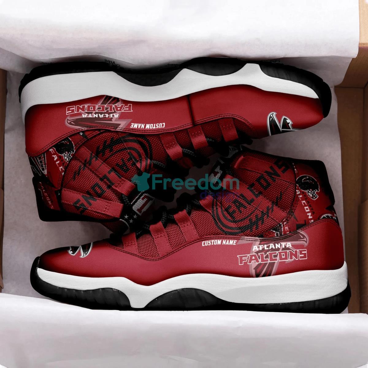 Atlanta Falcons NFL Logo Air Jordan 11 Shoes Custom Name Shoes Product Photo 2