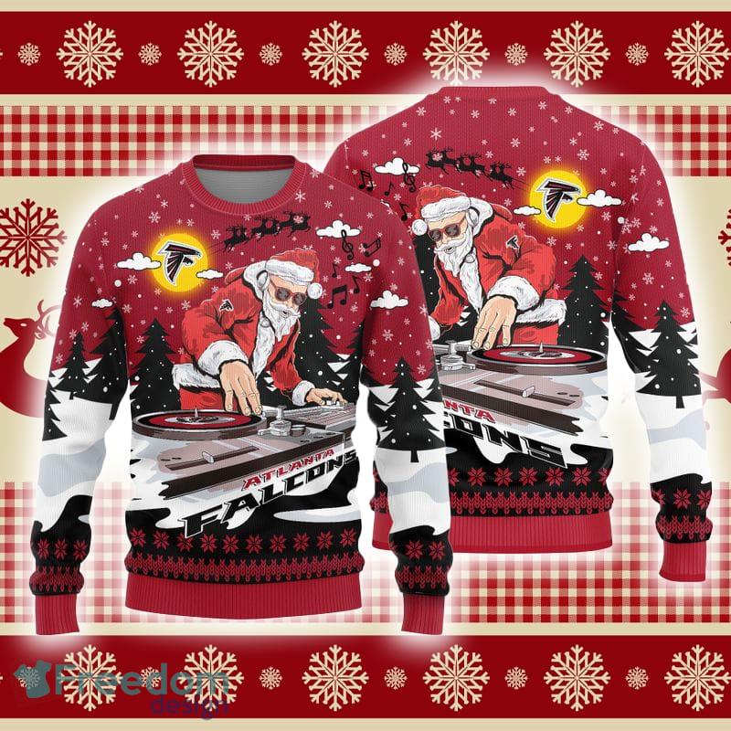 Atlanta Falcons Teams Funny DJ Santa Knitted Sweater For Christmas