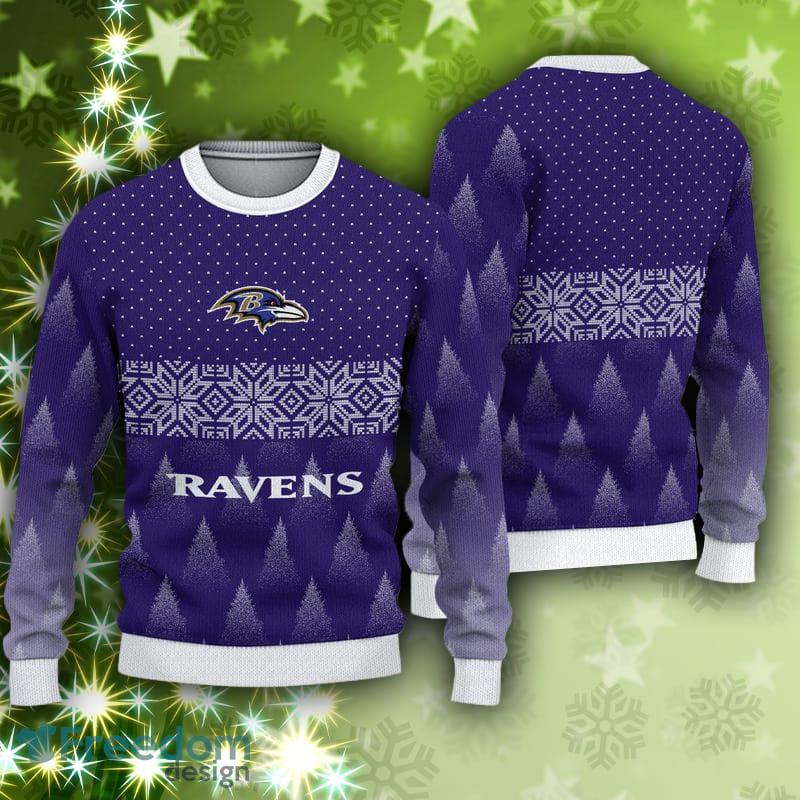 Baltimore Ravens Christmas Big Reindeer Pattern Christmas Gift 3D Ugly  Christmas Sweater - YesItCustom