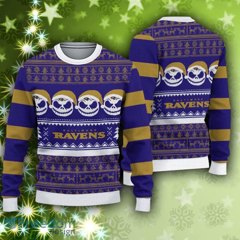 Baltimore Ravens Fans Reindeer Pattern Ugly Christmas Sweater Gift