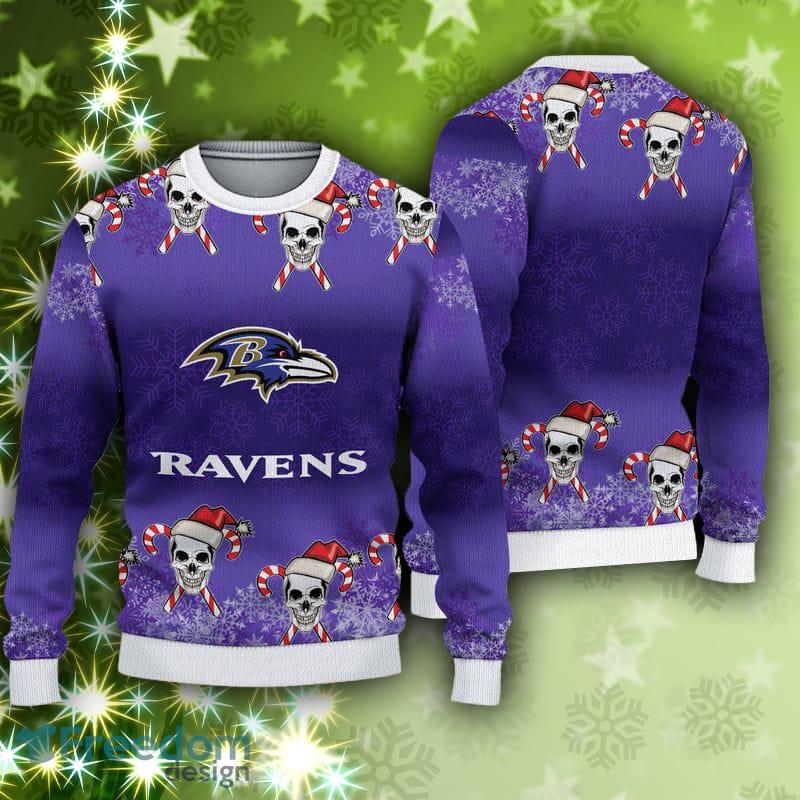 NFL Baltimore Ravens Clothing AOP Knitted Christmas Sweater Custom